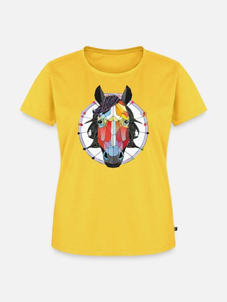 Pferdekopf - Frauen Premium Bio T-Shirt - Sonnengelb