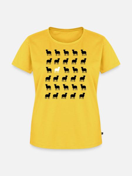 Schwarz-Weißes Schaf - Frauen Premium Bio T-Shirt - Sonnengelb