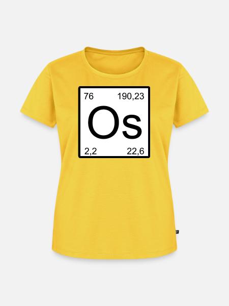 Osmium Symbol im Periodensystem Stil - Frauen Premium Bio T-Shirt - Sonnengelb