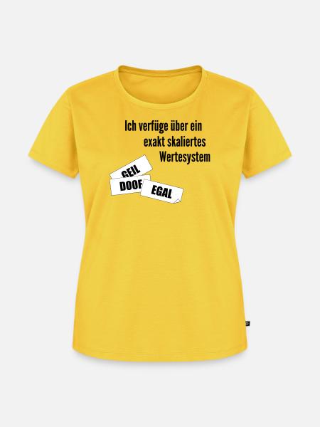 Werte - Frauen Premium Bio T-Shirt - Sonnengelb
