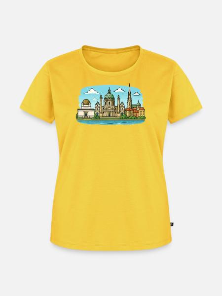 Wien Skyline - Frauen Premium Bio T-Shirt - Sonnengelb