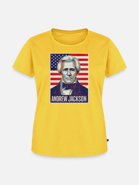 Andrew Jackson Usa - Frauen Premium Bio T-Shirt - Sonnengelb