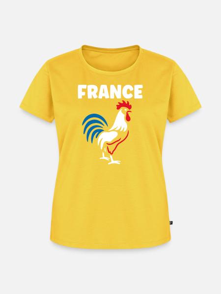 Dreikolor-Hahn Frankreichs - Frauen Premium Bio T-Shirt - Sonnengelb