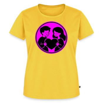 Relation de couple - T-shirt Premium bio Femme - jaune soleil - Devant - AI Model Female 172 dark (172cm)