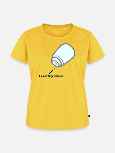 kleiner Vorgeschmack - Frauen Premium Bio T-Shirt - Sonnengelb