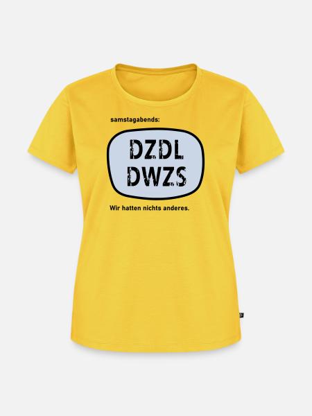 Fernsehunterhaltung meiner Jugend - Frauen Premium Bio T-Shirt - Sonnengelb