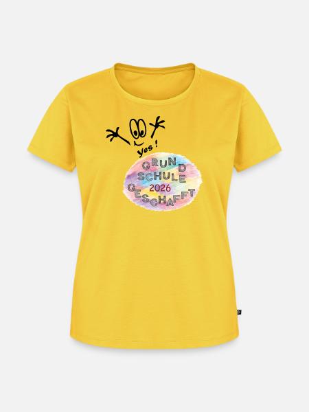 Grundschule geschafft - Frauen Premium Bio T-Shirt - Sonnengelb