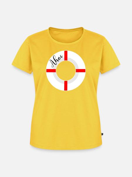 Ahoi Rettungsringe - Frauen Premium Bio T-Shirt - Sonnengelb