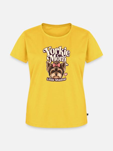 Yorkie Mama: Kleiner Schatten - Frauen Premium Bio T-Shirt - Sonnengelb