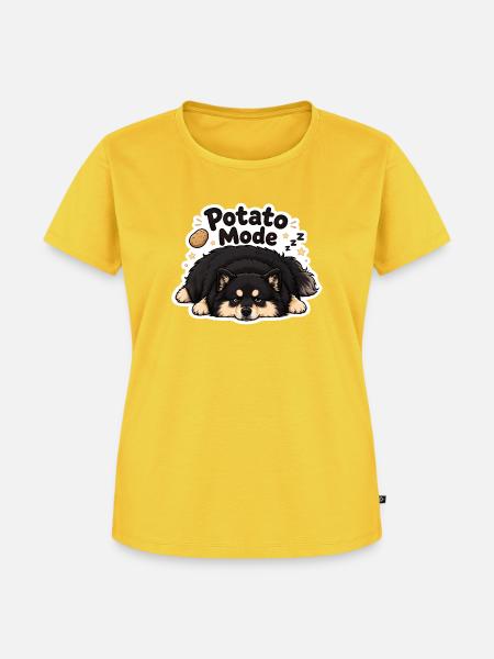 Kartoffelmodus finnischer Lapphund - Frauen Premium Bio T-Shirt - Sonnengelb
