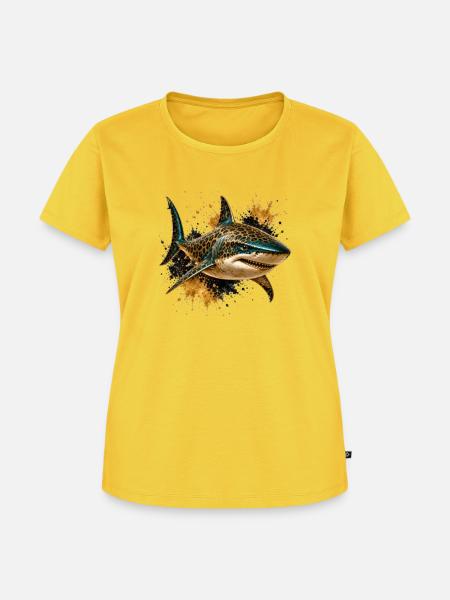 Leopard Glam Hai - Frauen Premium Bio T-Shirt - Sonnengelb