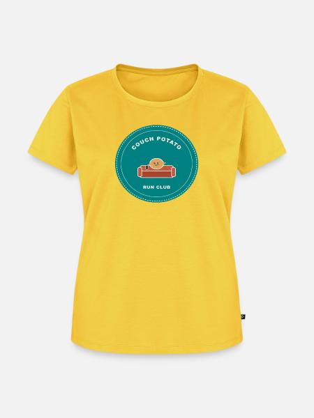 Couch Potato Run Club - Frauen Premium Bio T-Shirt - Sonnengelb