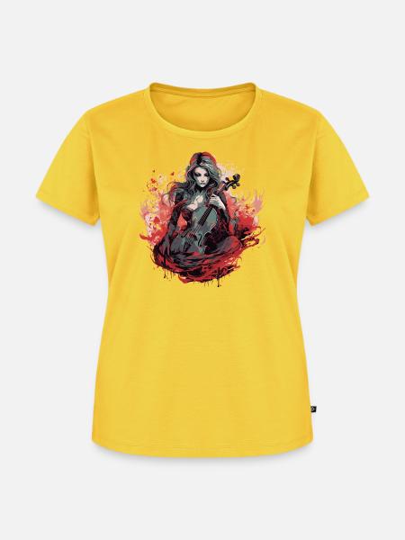Cellospieler Cellist-Musiker Gothic-Witchcraft - Frauen Premium Bio T-Shirt - Sonnengelb