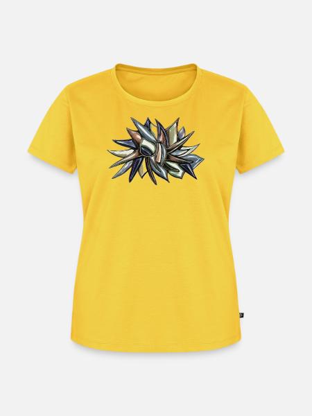 Kaleidoskop Schnittblume - Frauen Premium Bio T-Shirt - Sonnengelb