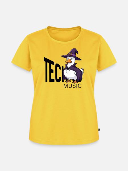 Techno-Enten-Zauberer - Frauen Premium Bio T-Shirt - Sonnengelb