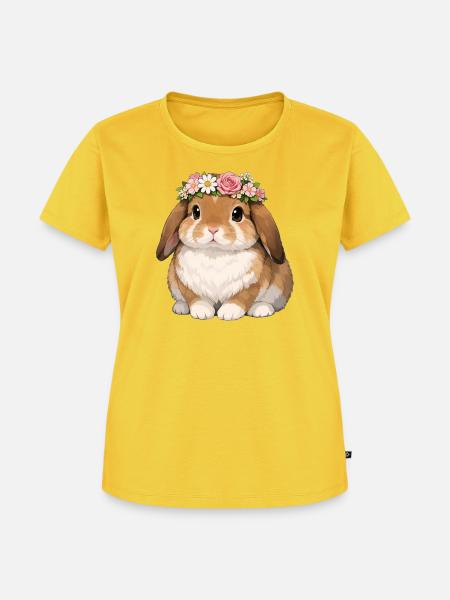 Kaninchen mit Hängeohren - Frauen Premium Bio T-Shirt - Sonnengelb