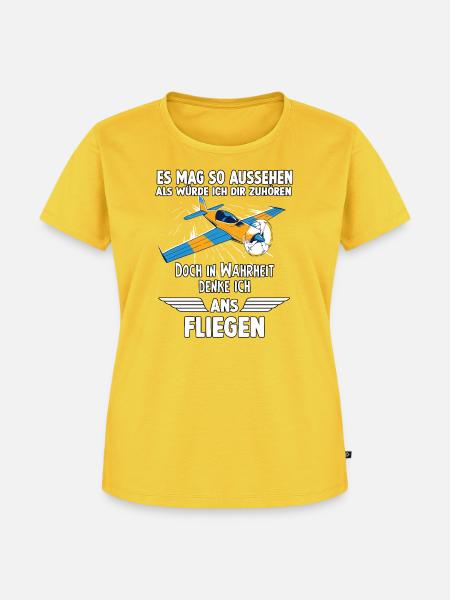 Hobbypiloten Geschenk Piloten - Frauen Premium Bio T-Shirt - Sonnengelb