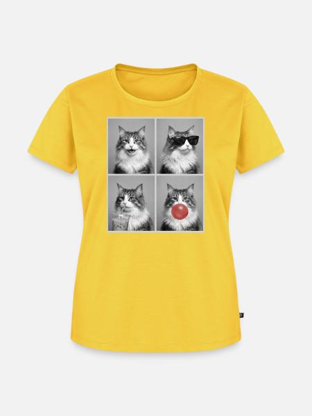 Katzen Norwegische Waldkatze Katze - Frauen Premium Bio T-Shirt - Sonnengelb