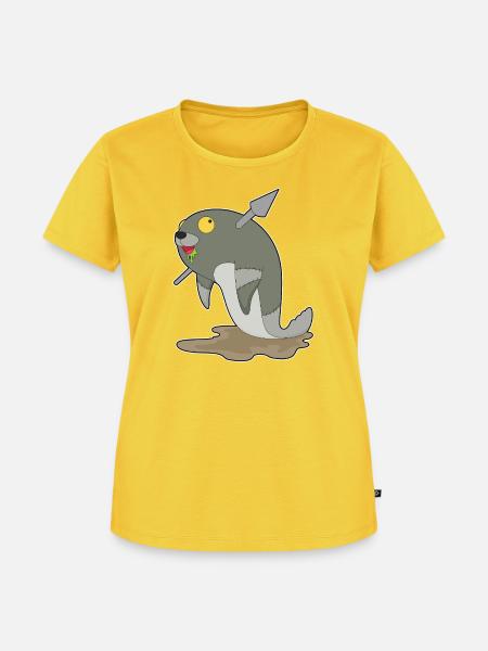 Seehund Halloween Zombie - Frauen Premium Bio T-Shirt - Sonnengelb