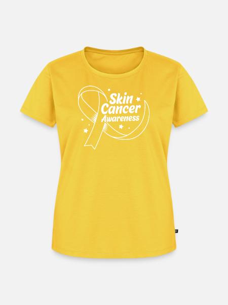 Hautkrebs Melanom - Frauen Premium Bio T-Shirt - Sonnengelb