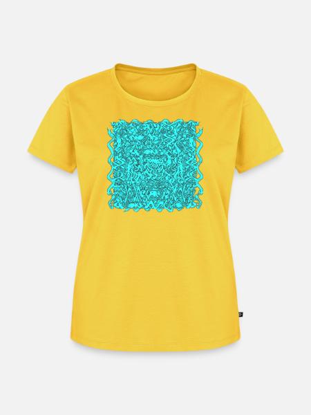 Kaleidoskop Turquoise Muster - Frauen Premium Bio T-Shirt - Sonnengelb