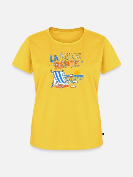 la_dolce_rente_beach - Frauen Premium Bio T-Shirt - Sonnengelb