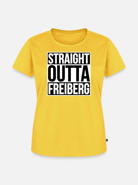 Straight Outta Freiberg - Frauen Premium Bio T-Shirt - Sonnengelb