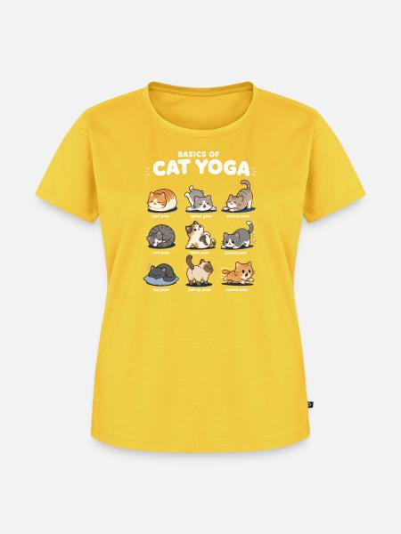  Lustige Yoga-positionen Für Katzen, - Frauen Premium Bio T-Shirt - Sonnengelb