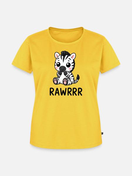 Süßes Zebra Kawaii Cartoon - Frauen Premium Bio T-Shirt - Sonnengelb