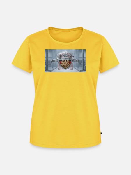 Deutschland Schildadler Motiv - Frauen Premium Bio T-Shirt - Sonnengelb