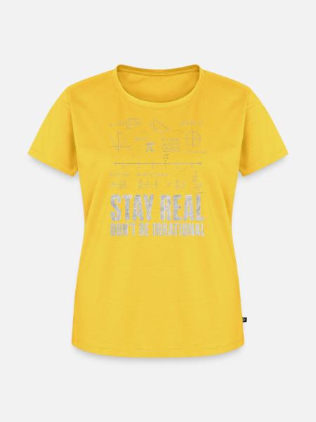 Bleib Real Werd Nicht Irrational Mathelehrer - Frauen Premium Bio T-Shirt - Sonnengelb
