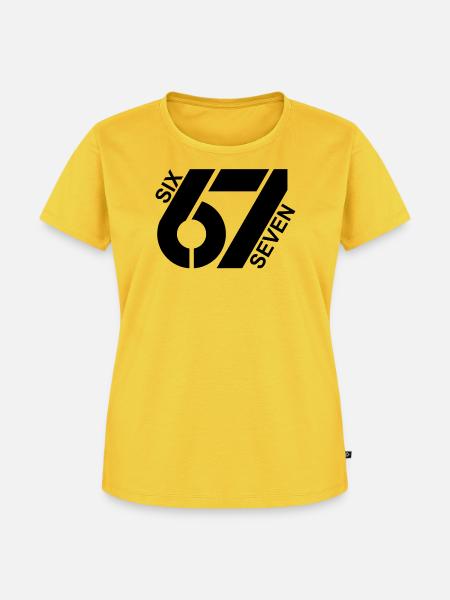 67 Six Seven - Frauen Premium Bio T-Shirt - Sonnengelb
