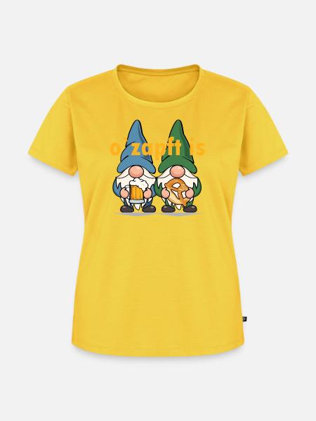 Zwerge o zapft is - Frauen Premium Bio T-Shirt - Sonnengelb