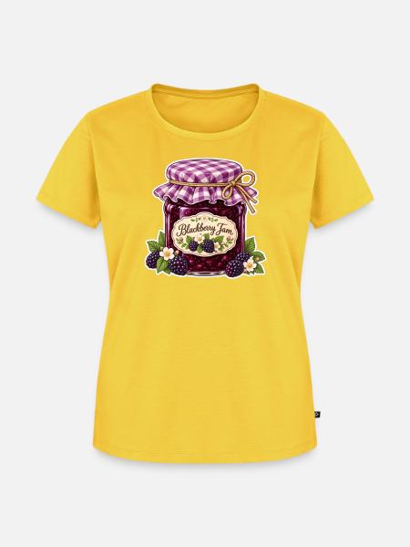 Selbstgemachte Marmelade Brombeere - Frauen Premium Bio T-Shirt - Sonnengelb