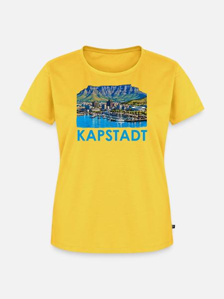 Kapstadt Hafenstadt Skyline - Frauen Premium Bio T-Shirt - Sonnengelb