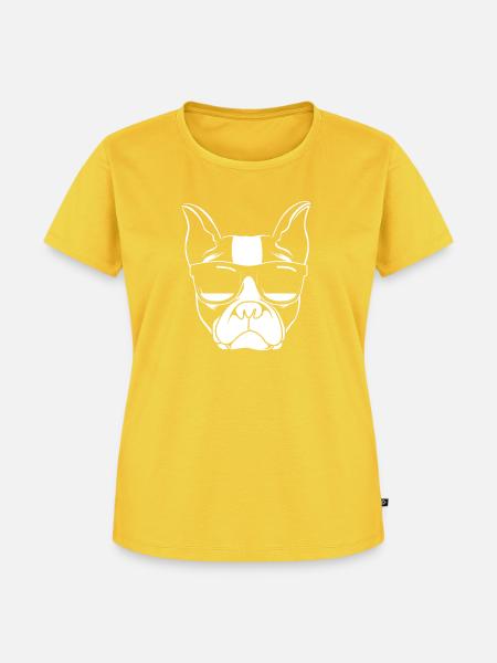 Boston Terrier - Frauen Premium Bio T-Shirt - Sonnengelb