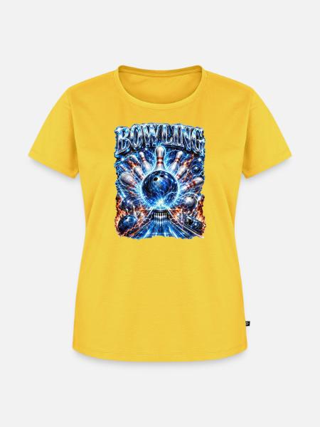 Blitz Bowling Energie - Frauen Premium Bio T-Shirt - Sonnengelb