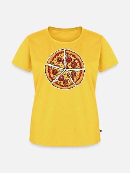 Pizza Grafik - Frauen Premium Bio T-Shirt - Sonnengelb