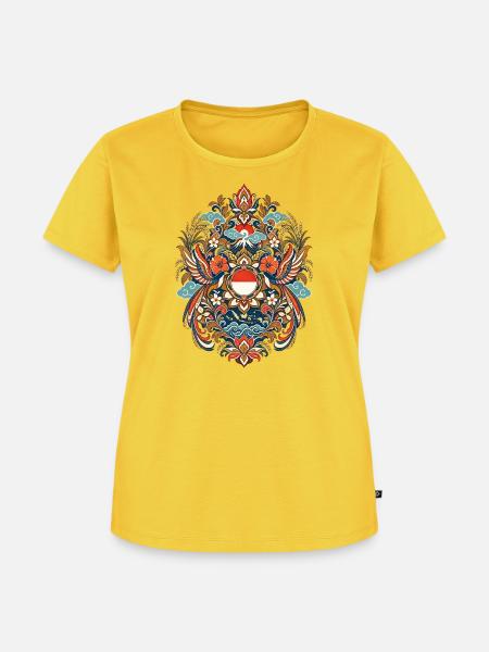 Indonesien | Inseln, Vulkan & Reis - Frauen Premium Bio T-Shirt - Sonnengelb