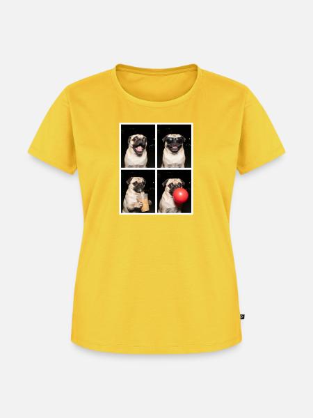 Hunde Mops Hund - Frauen Premium Bio T-Shirt - Sonnengelb