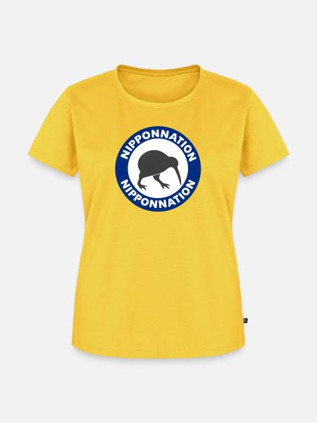 Kiwi grey - Frauen Premium Bio T-Shirt - Sonnengelb