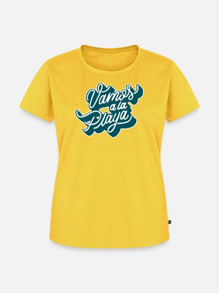 Vamos à la playa - Frauen Premium Bio T-Shirt - Sonnengelb