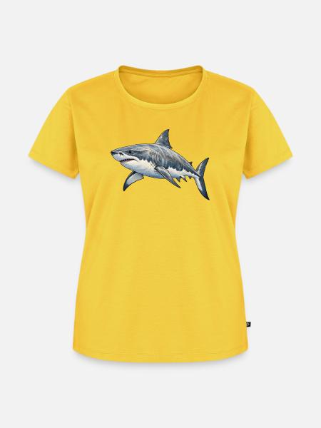 Weißer Hai - Frauen Premium Bio T-Shirt - Sonnengelb
