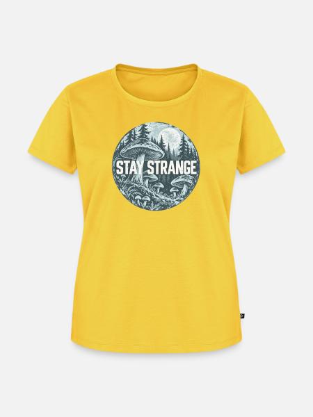 Stay Strange Waldpilz Motiv - Frauen Premium Bio T-Shirt - Sonnengelb