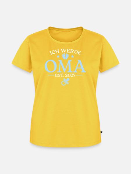 Werdende Oma 2027 Schwangerschaftsankündigung - Frauen Premium Bio T-Shirt - Sonnengelb