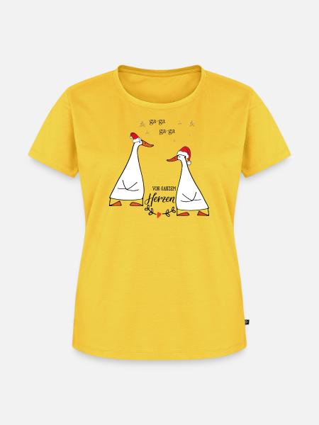 Gänse Duo - Frauen Premium Bio T-Shirt - Sonnengelb