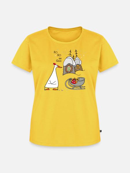 Weihnachtliche Gans  - Frauen Premium Bio T-Shirt - Sonnengelb