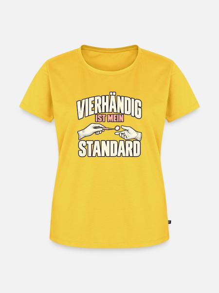 ZFA Vierhändig ist mein Standard - Frauen Premium Bio T-Shirt - Sonnengelb