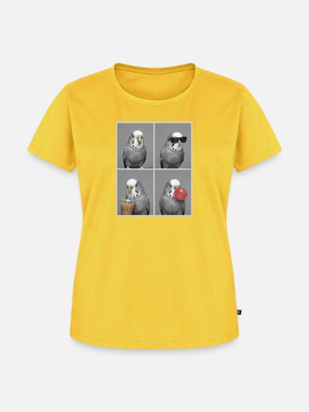 Wellensittiche Wellensittich - Frauen Premium Bio T-Shirt - Sonnengelb