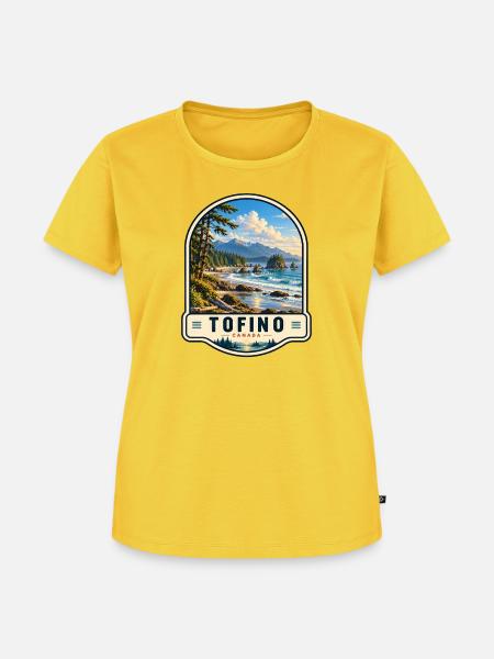 Tofino Kanada Küstenlandschaft Urlaub - Frauen Premium Bio T-Shirt - Sonnengelb